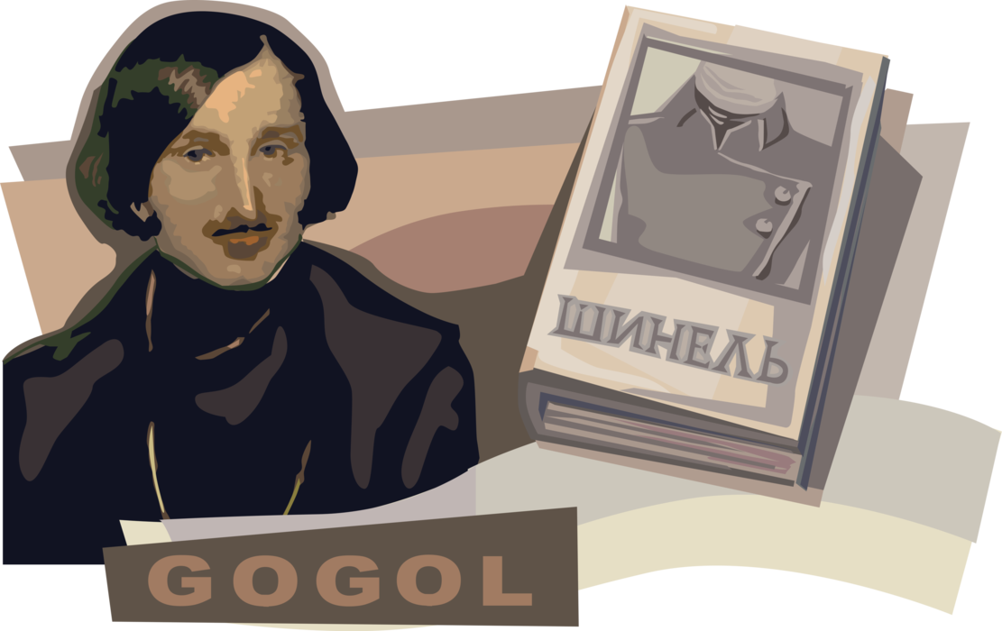 Vector Illustration of Nikolay Gogol, Russian Dramatist, Novelist, Short Story Writer