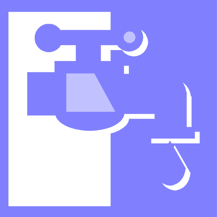 Vector Illustration of Dripping Water Tap Sink Faucet