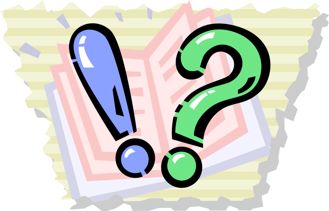 Vector Illustration of Pedagogical Academic Educational Learning with Question Mark and Exclamation Mark