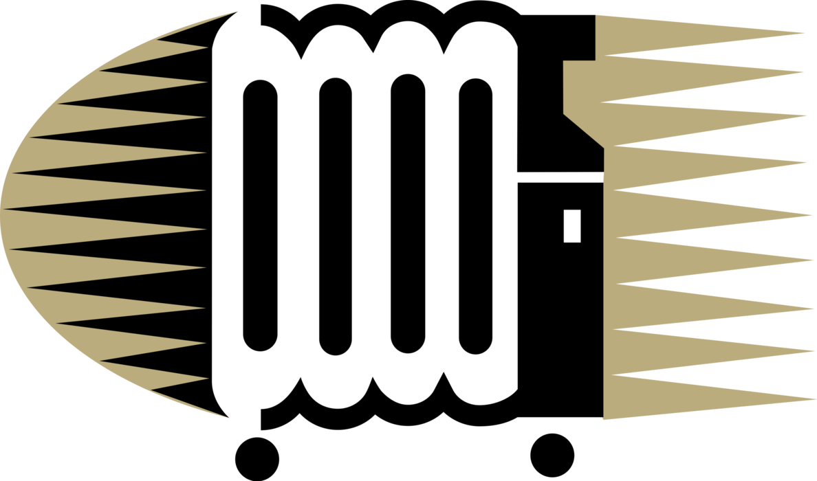 Vector Illustration of Radiator Convector Heat Exchanger Transfers Thermal Energy Heater