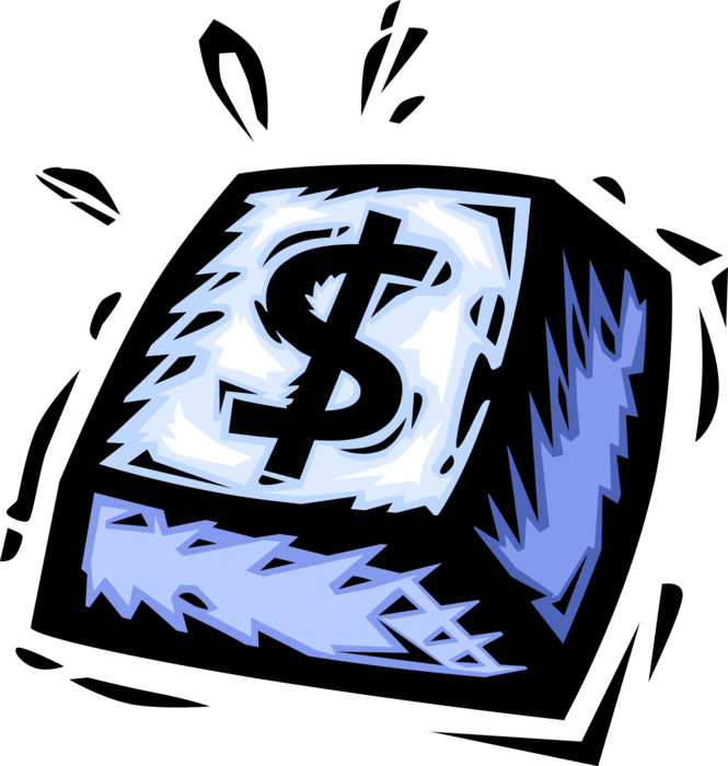 Vector Illustration of Cash Money Dollar Sign Finance Symbol Keyboard Key Button