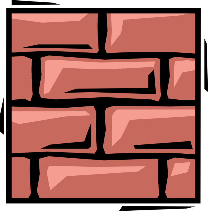 Vector Illustration of Masonry Brick Wall