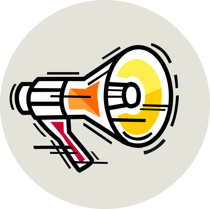 Vector Illustration of Megaphone or Bullhorn to Amplify Voice and Broadcast Message