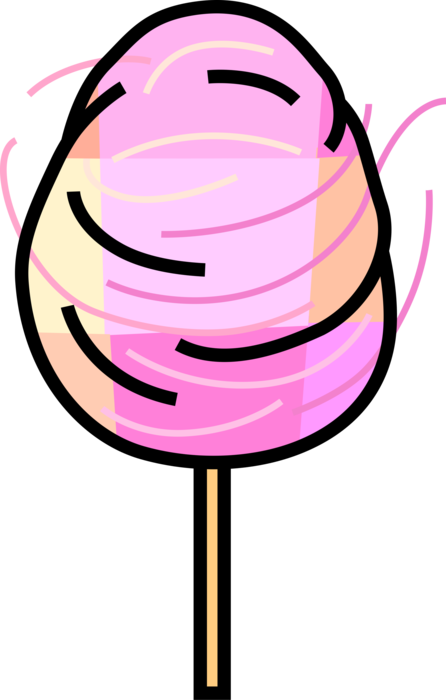 Vector Illustration of Candy Floss Cotton Candy Confectionery