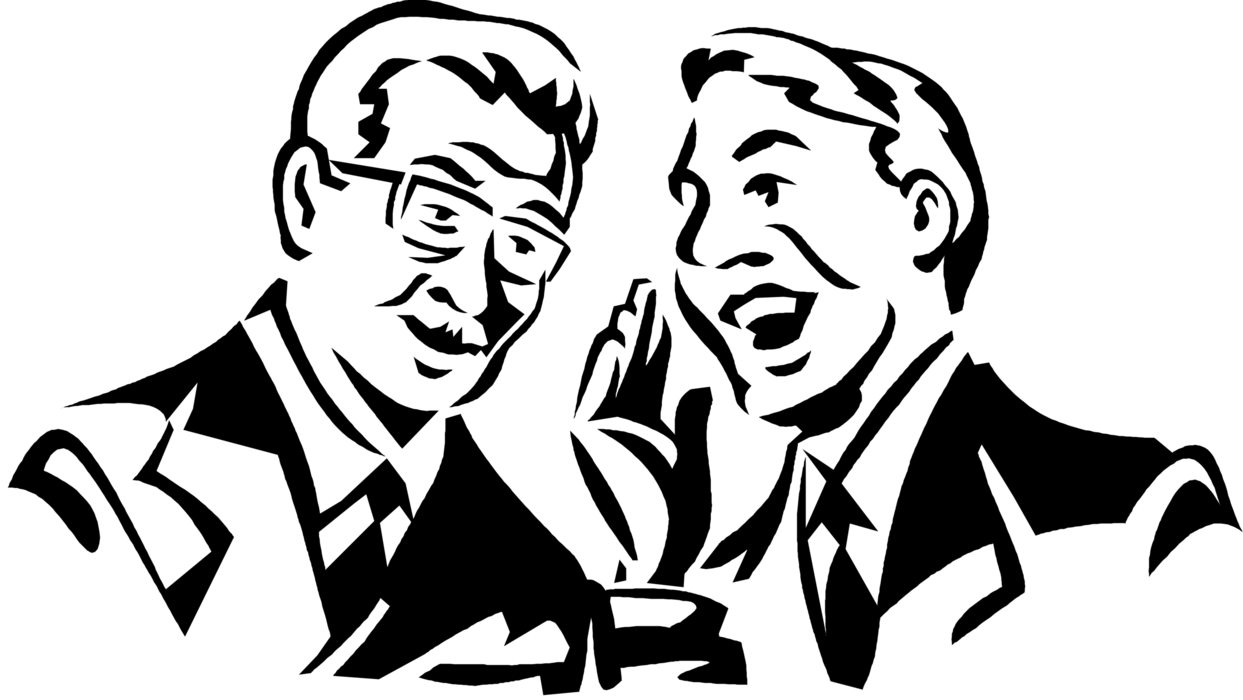 Vector Illustration of Businessmen Exchange Information Talking