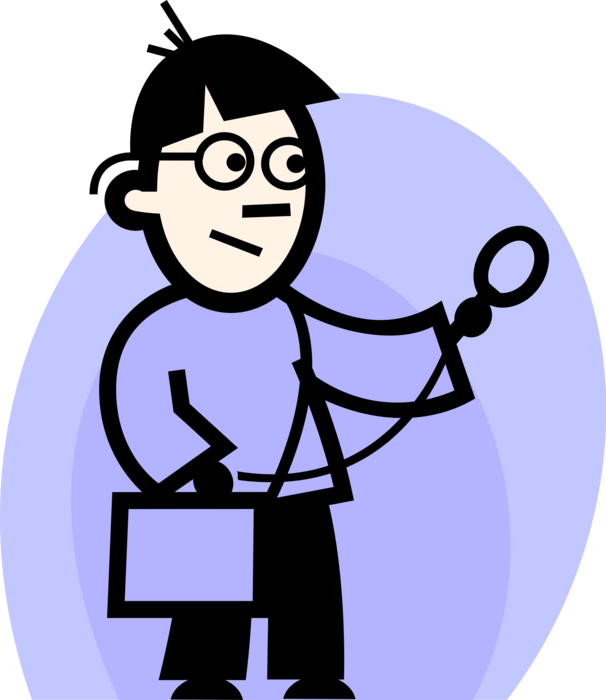 Vector Illustration of Health Care Professional Doctor Physician with Stethoscope Acoustic Medical Device for Auscultation