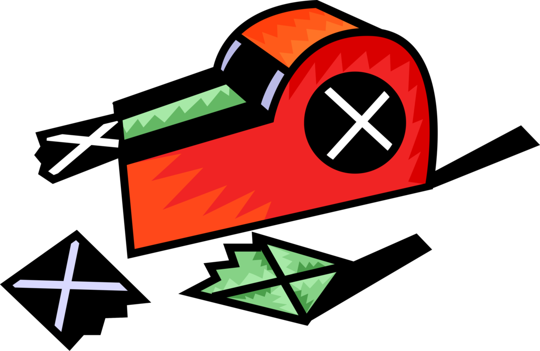 Vector Illustration of Pressure-Sensitive Adhesive Tape Dispenser