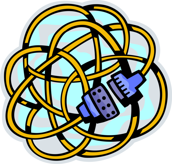 Vector Illustration of Computer Communications Networking Peripheral Cable Connectors