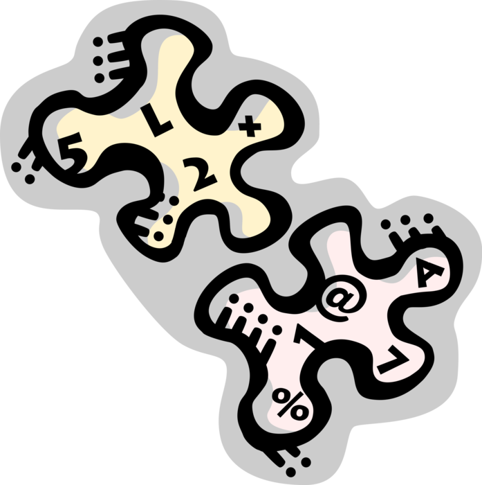 Vector Illustration of Pieces of Jigsaw Puzzle Fit Together