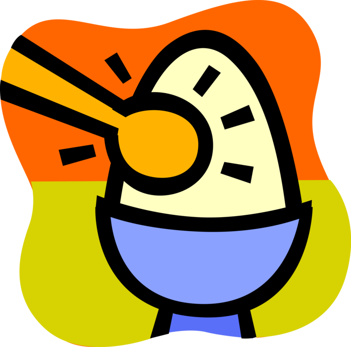 Vector Illustration of Soft Boiled Egg for Breakfast