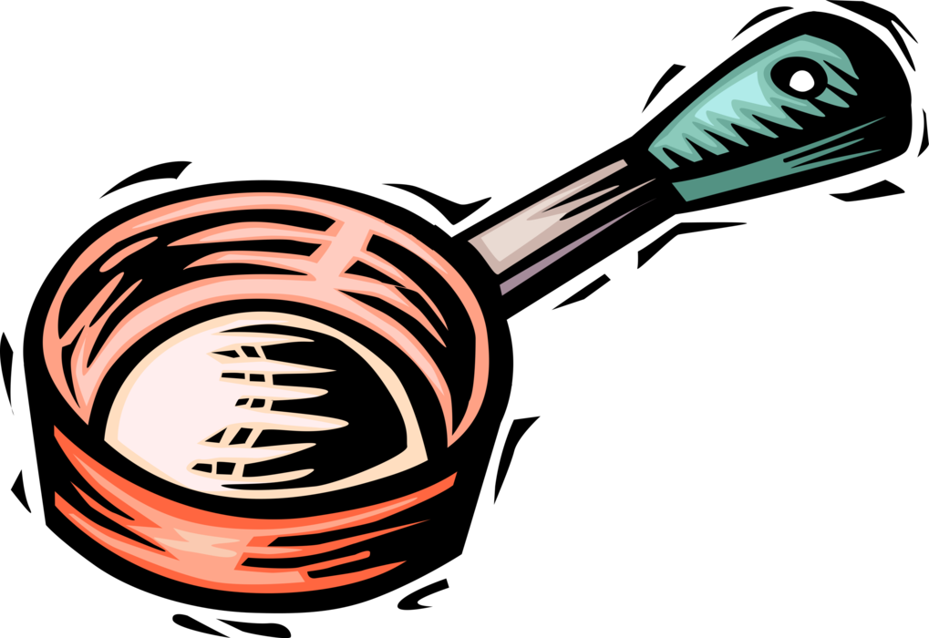 Vector Illustration of Frying Pan, Frypan or Skillet Pan for Frying, Searing and Browning Foods