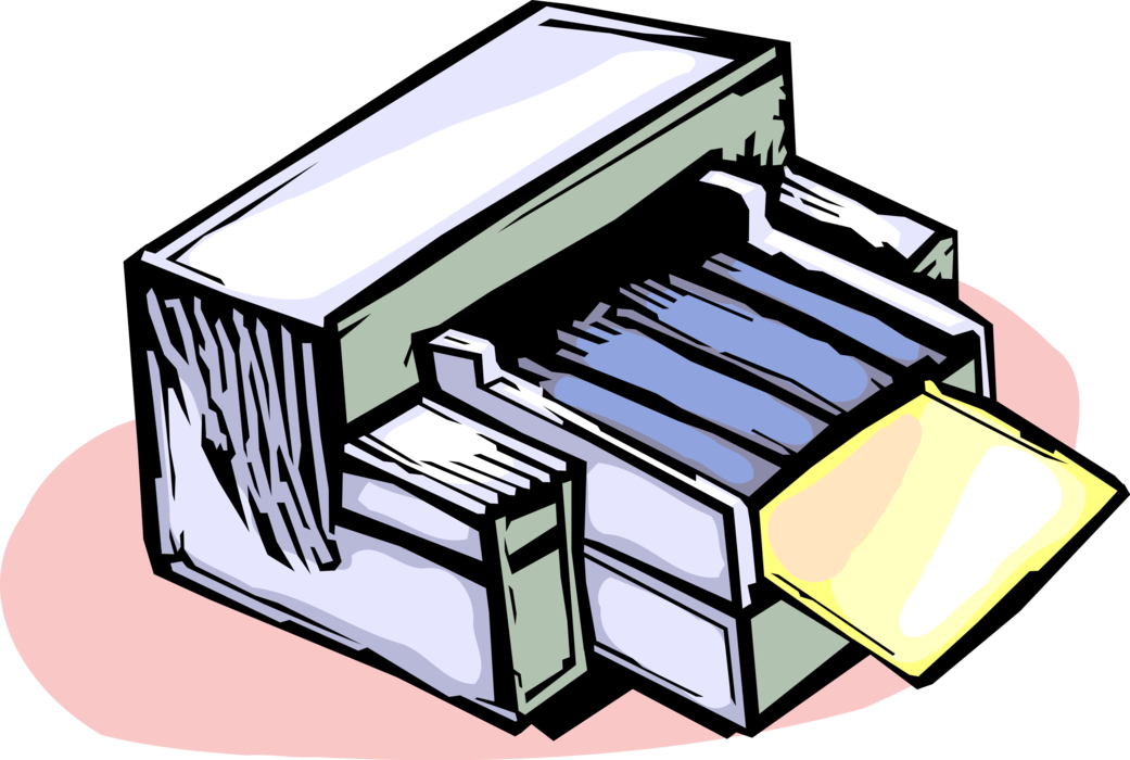 Vector Illustration of Computer Printer Peripheral Document Printing Device