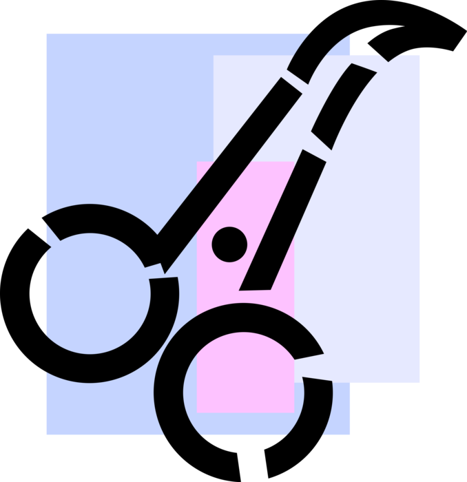 Vector Illustration of Scissors Hand-Operated Shearing Tools