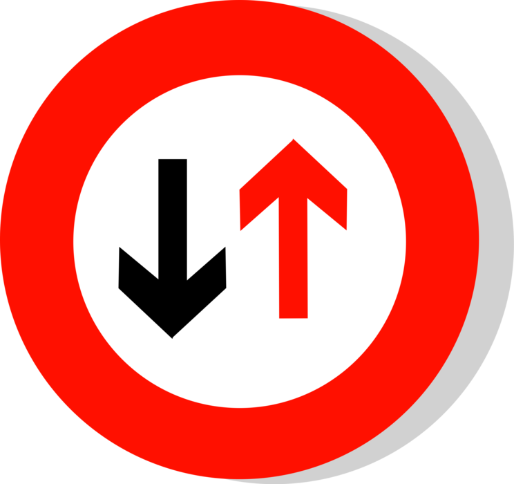 Vector Illustration of European Union EU Traffic Highway Road Sign, Priority to Oncoming Vehicles