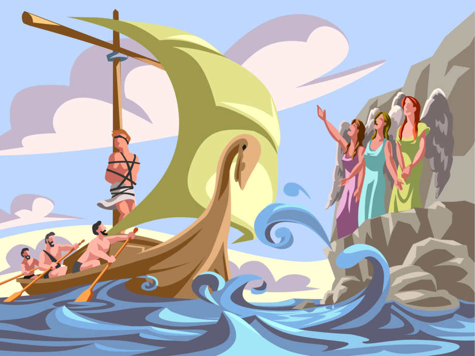 Vector Illustration of Greek Mythology Odysseus or Ulysses Hero of Homer's Epic Poem the Odyssey