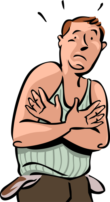Vector Illustration of Destitute Flat Broke Businessman Loses His Shirt from Very Bad Investment