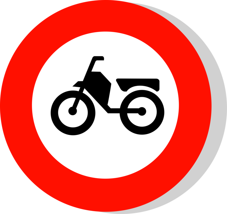 Vector Illustration of European Union EU Traffic Highway Road Sign, No Mopeds