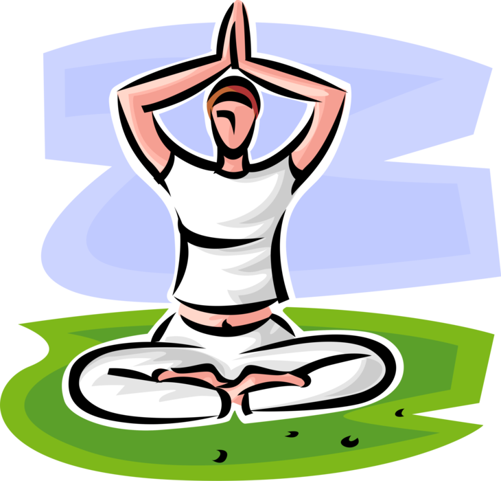 Vector Illustration of Meditation and its Symbiotic Relationship to Yoga Exercise