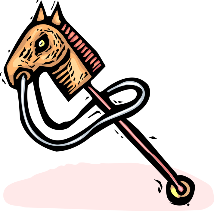 Vector Illustration of Child's Riding Toy Hobby Horse