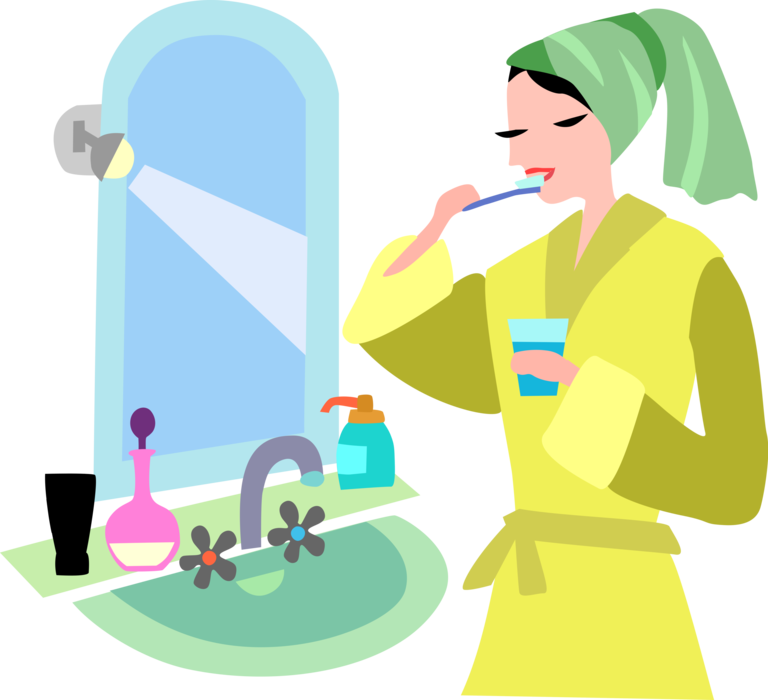 Vector Illustration of Oral Hygiene Toothbrush for Cleaning and Brushing Teeth with Toothpaste Dentifrice