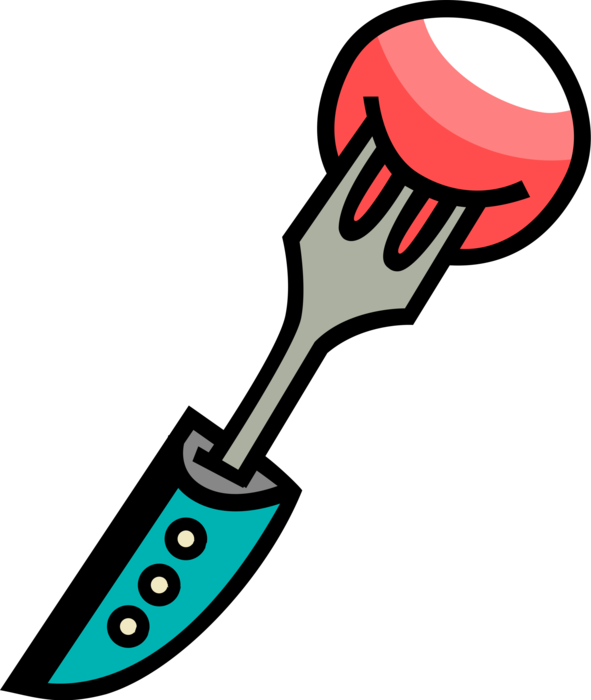 Vector Illustration of Kitchen Kitchenware Fork Utensil Cutlery