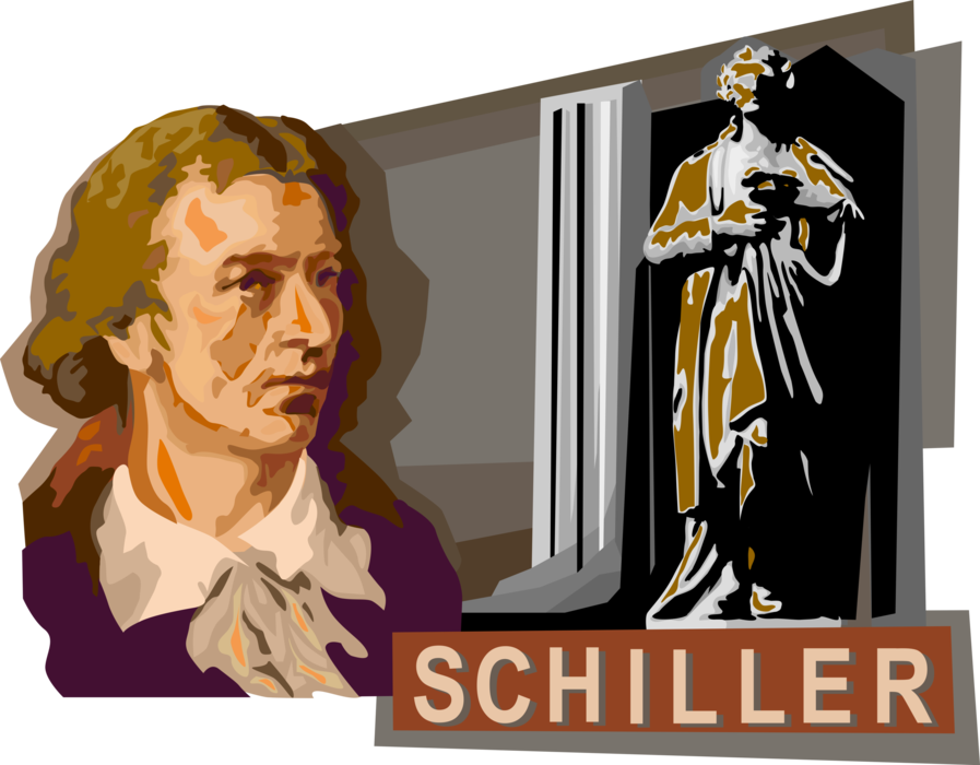 Vector Illustration of Friedrich Von Schiller, German Poet, Philosopher, Physician, Historian, and Playwright