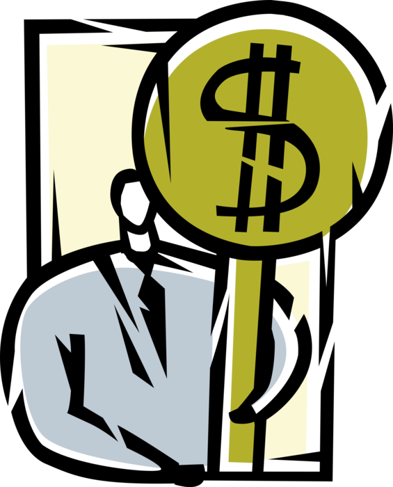 Vector Illustration of Businessman with Financial Money Tree