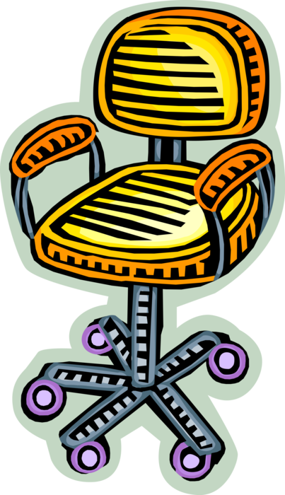 Vector Illustration of Office Steno Chair Furniture on Wheels