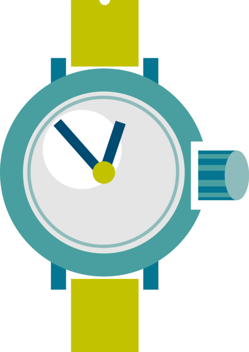 Vector Illustration of Wristwatch Timepiece Watch Keeps Time