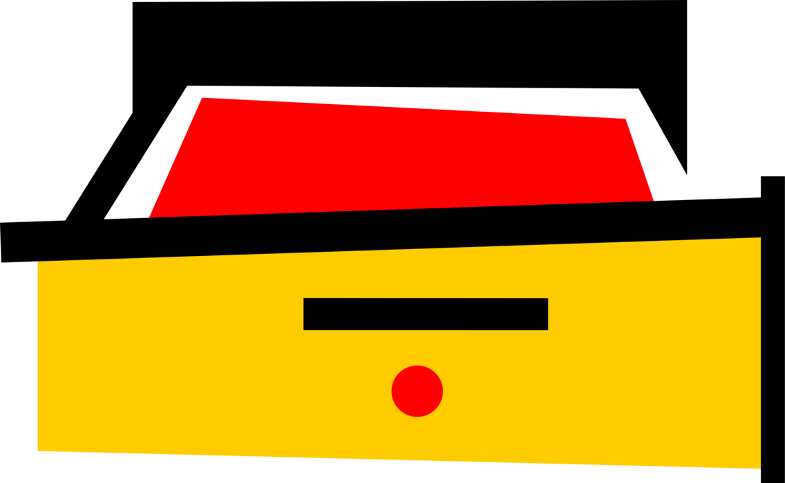 Vector Illustration of Bureau or Cabinet Storage Drawer