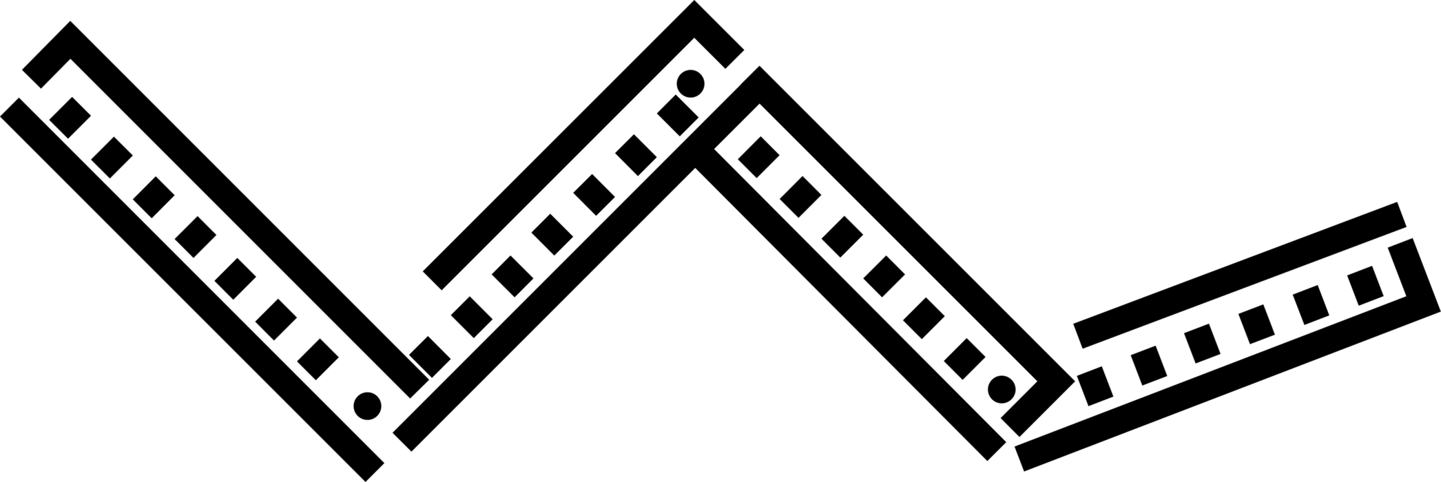 Vector Illustration of Ruler, Rule or Line Gauge Straight Edge Draws Lines and Measures Distances