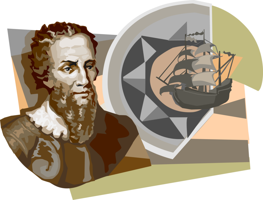 Vector Illustration of Pedro Álvares Cabral, Portuguese Navigator and Explorer Discovered Brazil