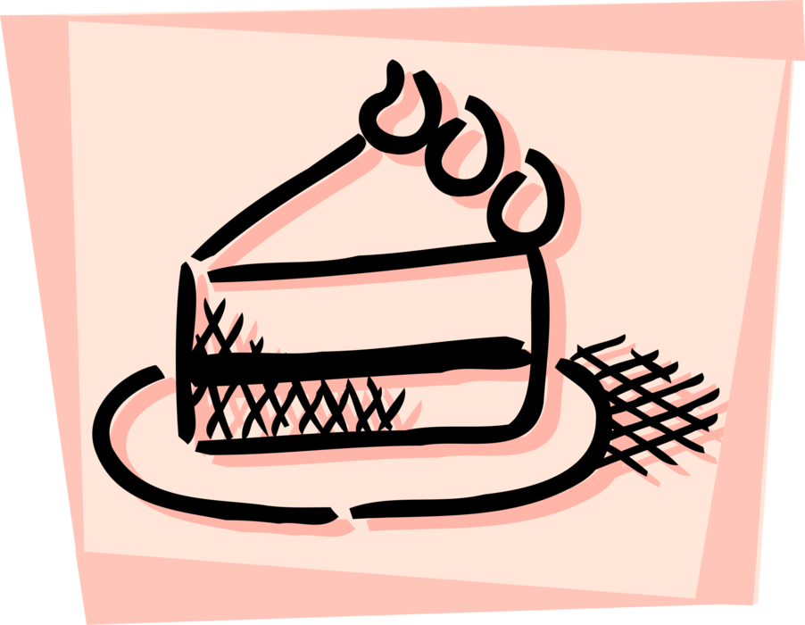 Vector Illustration of Sweet Dessert Baked Cake Pastry