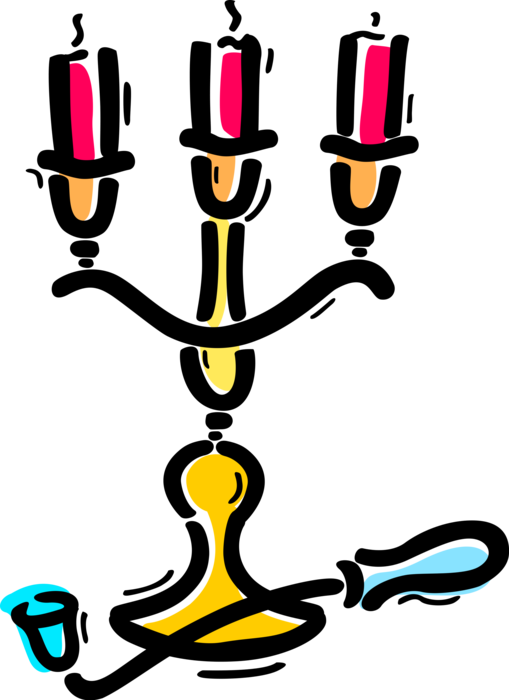 Vector Illustration of Candlestick Candles with Ignitable Wicks Embedded in Wax