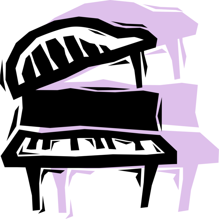 Vector Illustration of Grand Piano Keyboard Musical Instrument