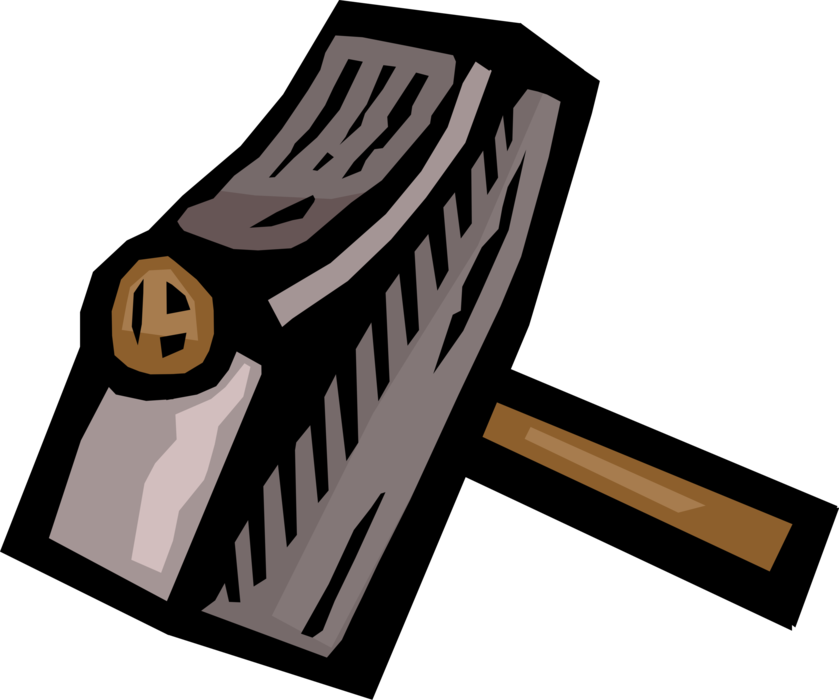 Vector Illustration of Meat Tenderizer Meat Mallet to Tenderize Slabs of Meat in Preparation for Cooking
