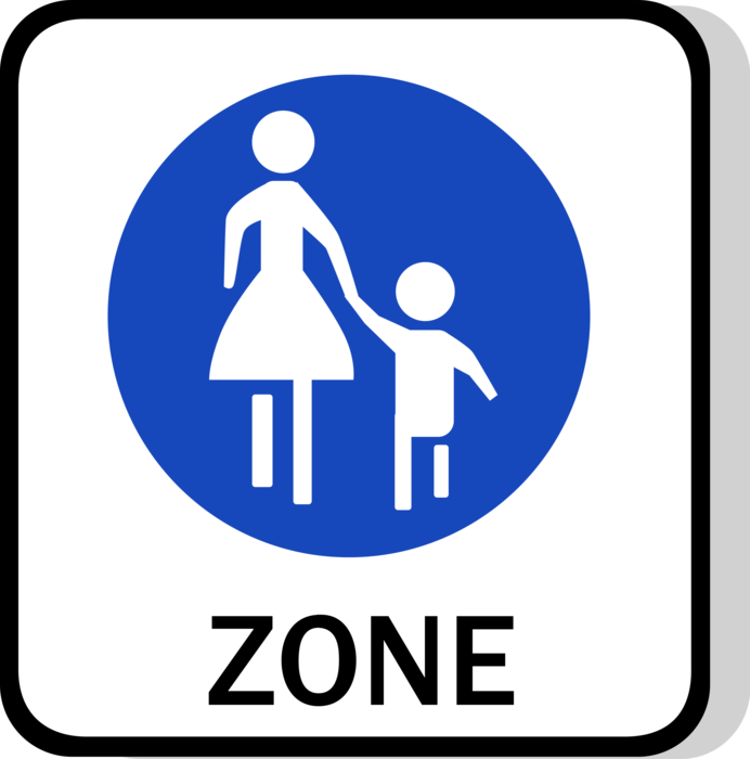 Vector Illustration of European Union EU Traffic Highway Road Sign, Footpath