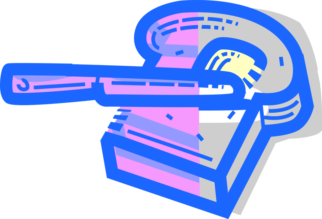 Vector Illustration of Staple Food Baked Bread Slice Prepared from Flour and Water Dough with Knife and Butter Spread