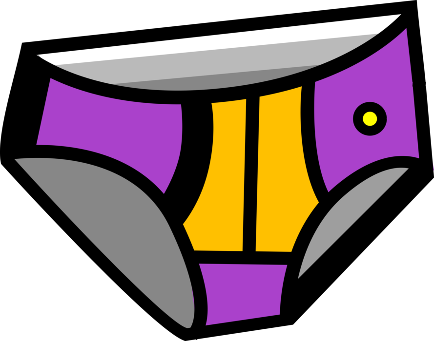 Vector Illustration of Clothing Underpants Underwear Undergarments Worn Beneath Clothes