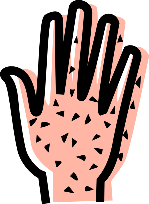 Vector Illustration of Human Hand Palm with Fingers