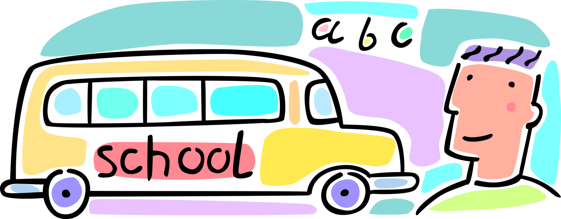Vector Illustration of Schoolbus or School Bus used for Student Transport To and From School