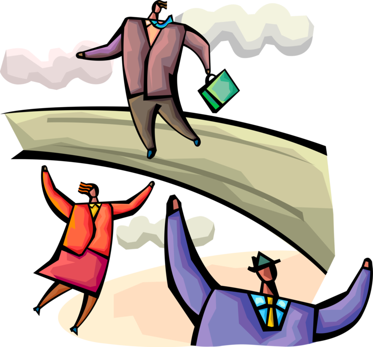 Vector Illustration of Business Colleagues Celebrate Team Leader Providing Guidance, Leadership and Direction