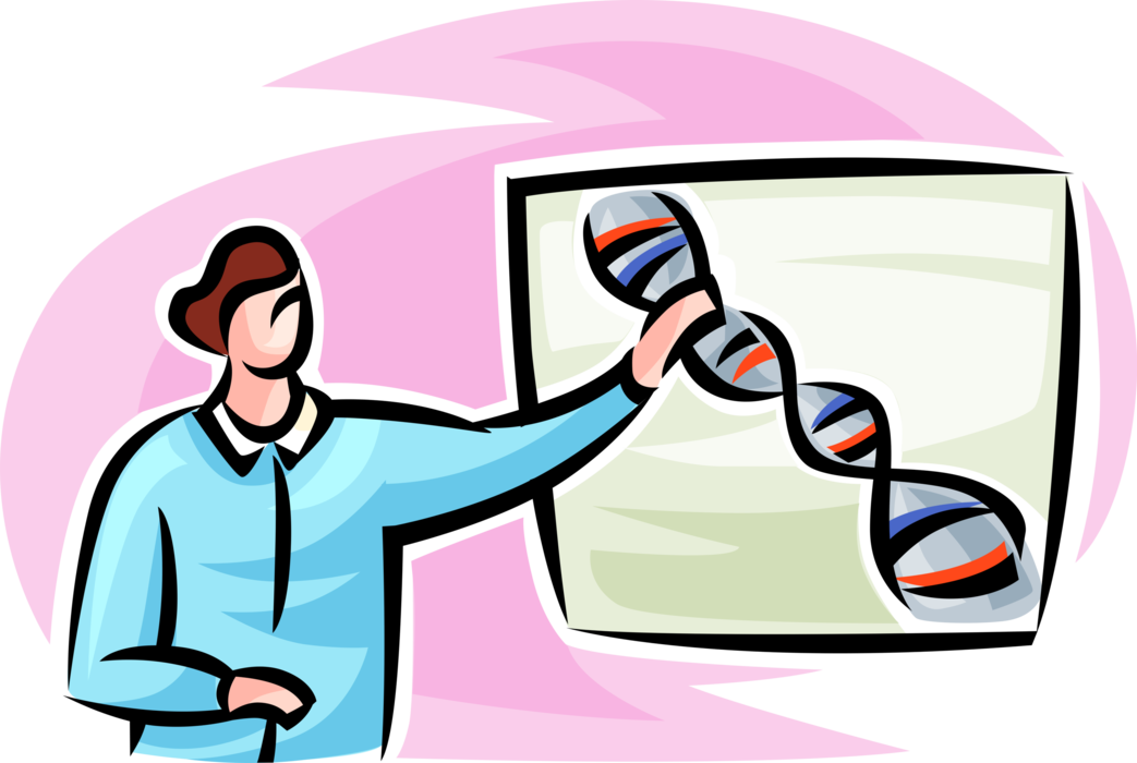 Vector Illustration of Double Helix DNA Deoxyribonucleic Acid Molecule Carries Genetic Instructions