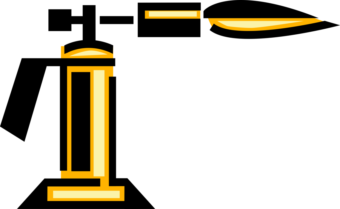 Vector Illustration of Blow Torch or Blowtorch Fuel Burning Tool Applies Flame and Heat in Metalworking