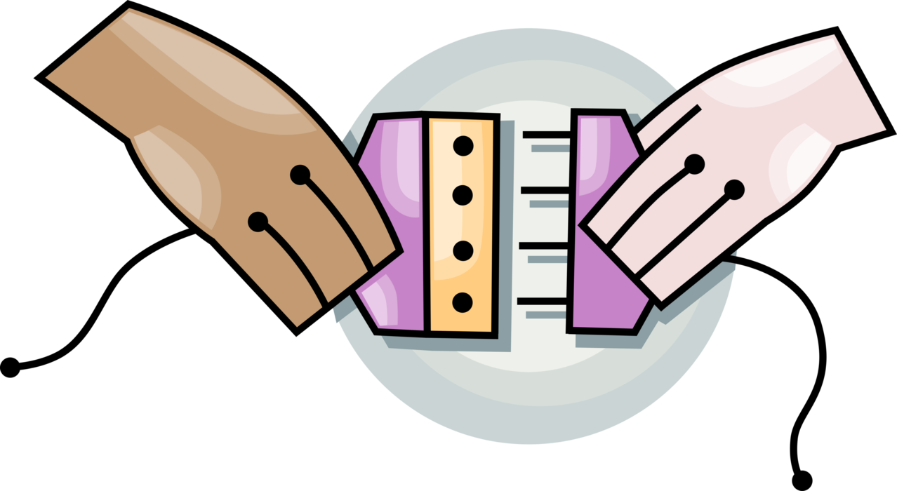 Vector Illustration of Hands Connect Computer Peripheral Cable Connectors