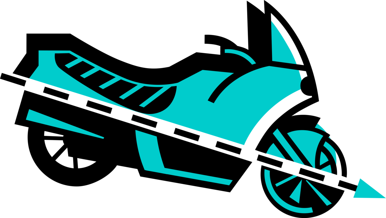 Vector Illustration of Street Bike Motorcycle or Motorbike Motor Vehicle