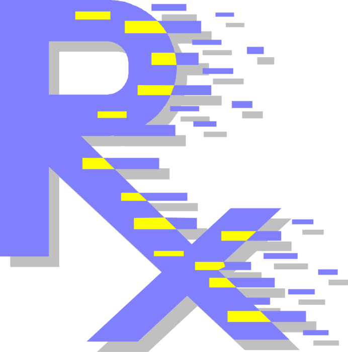 Vector Illustration of Pharmacy Prescription Medicine Rx Symbol