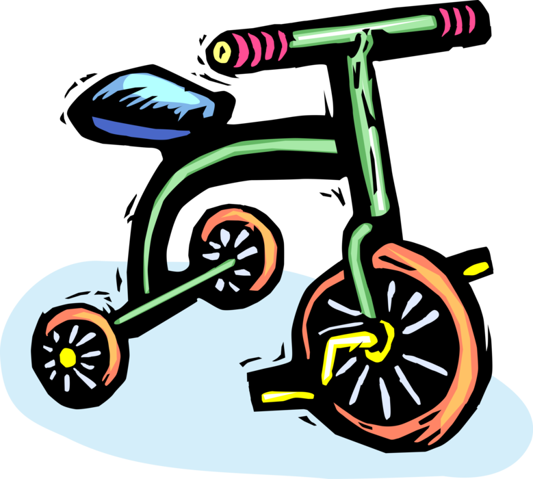 Vector Illustration of Child's Tricycle Riding Bike Play Toy