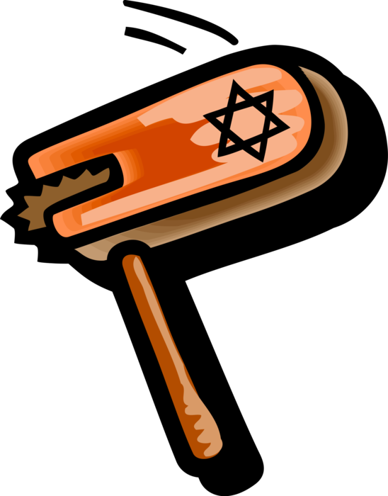 Vector Illustration of Judaism Purim Gragger Ra'ashan Noisemaker Ra'ashan Drowns Out Haman in Megillah