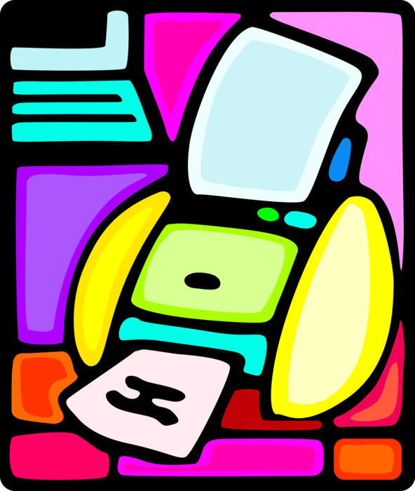 Vector Illustration of Fax Facsimile Telephonic Transmission Device